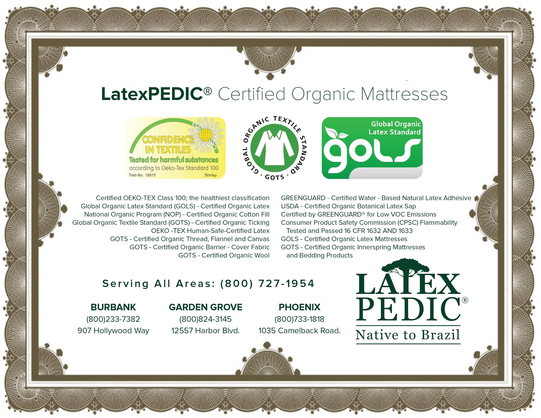 Natural Mattresses Irvine, Latex Beds La Habra, La Palma, Organic 100% Pure Talalay Laguna Beach Hills Niguel