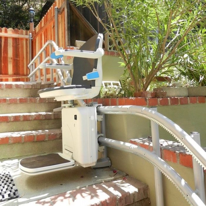 San Jose Outdoor curved stairchair exterior chairlift outside chairstair 