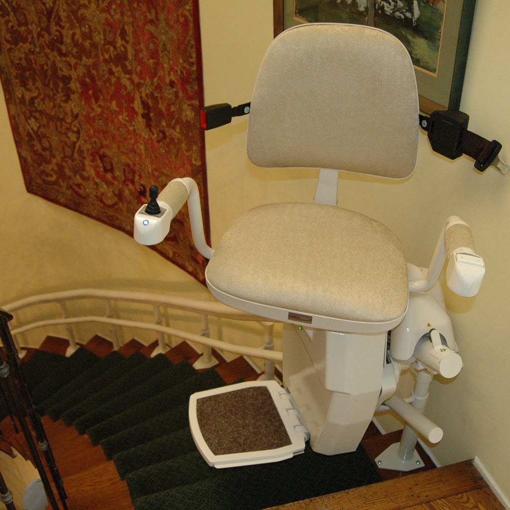 hawle precision rails double stairlift Los Angelesca curved custom stairchair
