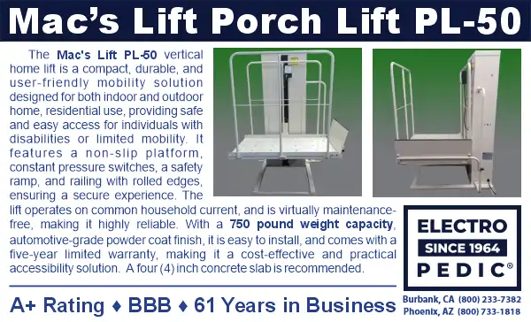 Mac's Lift PL-50 porch lift or VPL